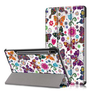 Case Samsung Galaxy Tab S7 FE # Pre- Order * เคส 3- พับ ปกหนัง PU พิมพ์ลายสไตล์เรียบหรู ฟังก์ชันปลุกและนอนหลับอัจฉริยะ ประหยัดพลังงาน *