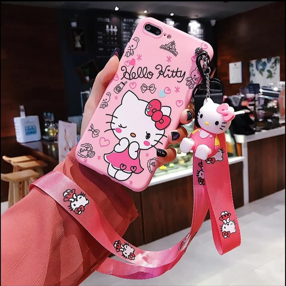 Case Huawei P30 / Pre-Order * เคสการ์ตูน Hello Kitty ซิลิโคน + สายคล้องคอ *