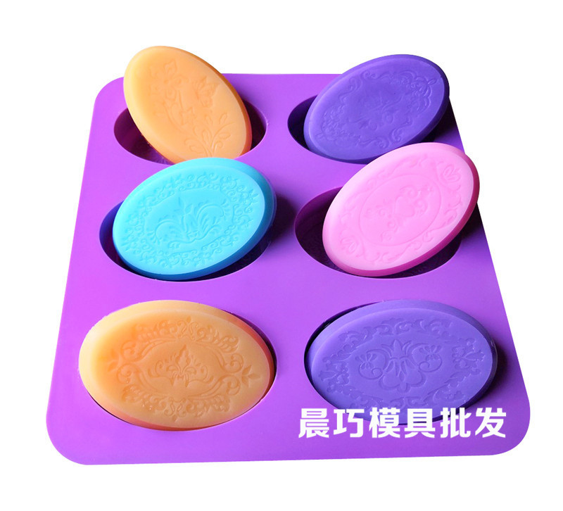 แม่พิมพ์ซิลิโคน วงรีคละลาย 6ช่อง ขนาด100g 006891