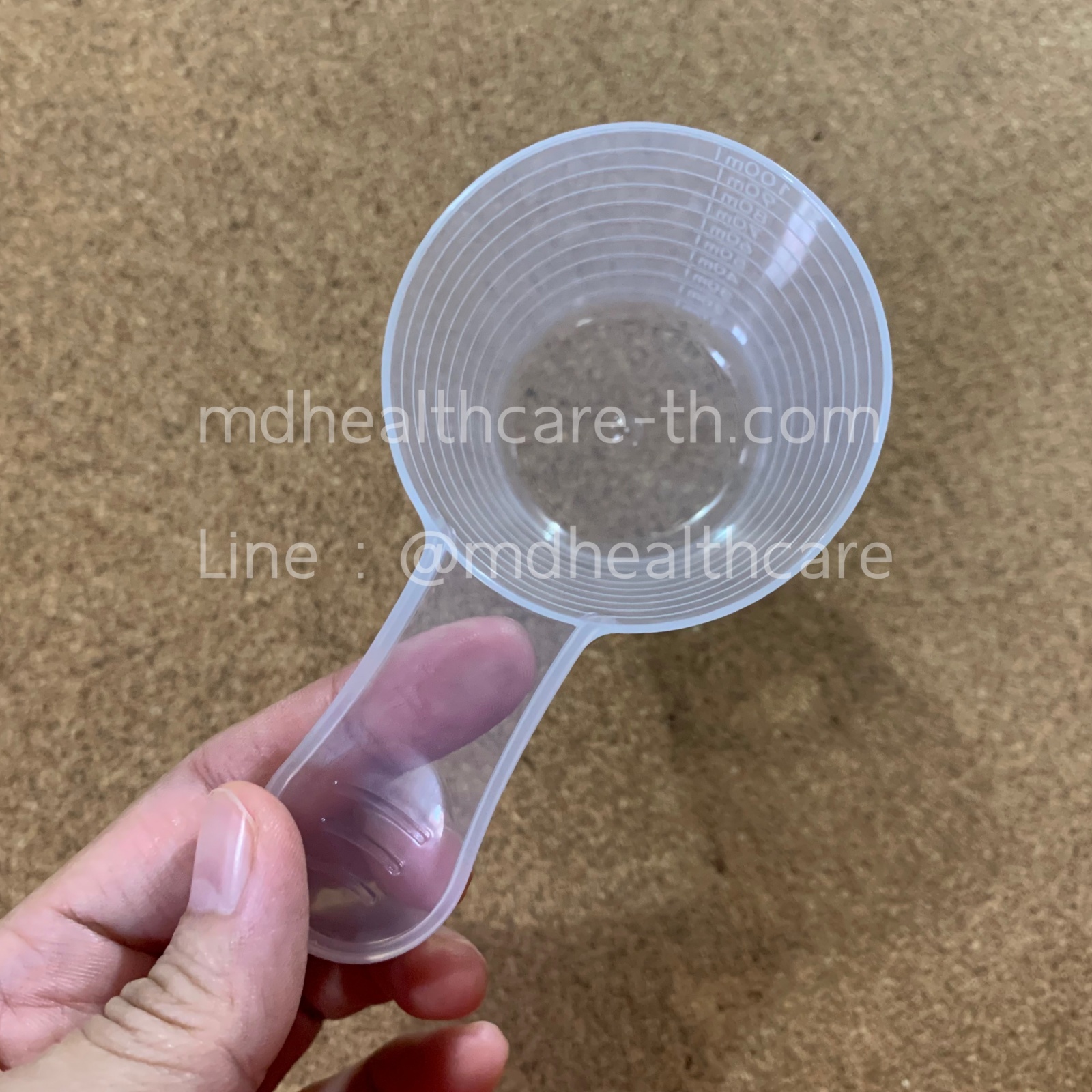 ช้อนตวง50กรัม/100ml.(cc.) ยาว10.4cm (10ชิ้น/ชิ้นละ 6.5บาท)