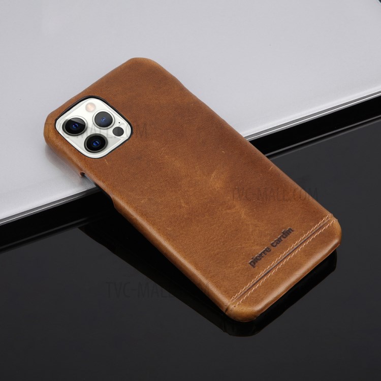 Case iPhone 12 Pro Max / Pre-Order * PIERRE CARDIN เคสฝาหลังโทรศัพท์พีซีแบบเคลือบหนังแท้ *