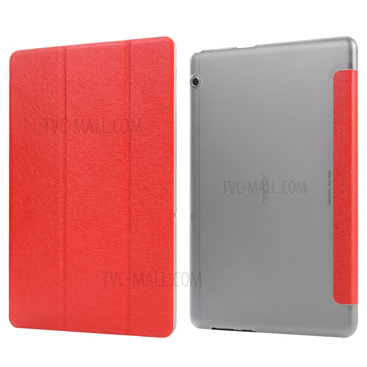 Case Huawei MediaPad T5 / Pre-Order * เคสเนื้อผ้าไหมหนัง PU 3 - พับ สไตล์ที่หรูหรา *