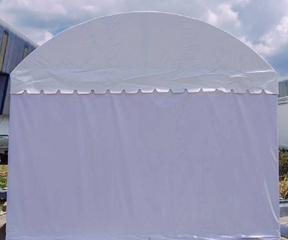 เต็นท์โกดังเก็บสินค้า กว้าง 12 เมตร ยาว 22 เมตร สูง 2.5 เมตร มีผ้าใบปิดล้อม 4 ด้าน เต็นท์ทรงโค้ง เต็นท์อุตสาหกรรม เต็นท์โรงงานเก็บสินค้า เต็นท์โกดังเช่าเก็บสินค้า เต็นท์โรงงานเก็บสินค้า