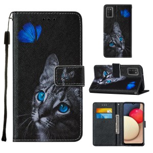 Case Samsung Galaxy A02s / Pre-Order * เคสรูปแบบการพิมพ์ลายเคสโทรศัพท์หนัง TPU + PU ช่องใส่การ์ดในตัว 2 ช่องและกระเป๋าเงินสด 1 ช่อง *