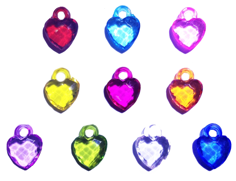 Loom Charms : หัวใจคริสตัล 10 ชิ้น