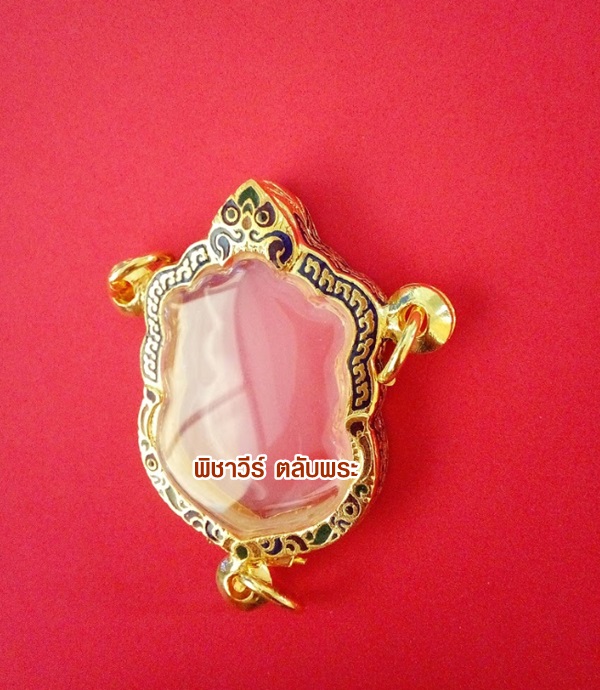 ตลับเงินลงยาใส่หลวงปู่ทิม 3 ห่วง ชุบไมครอน