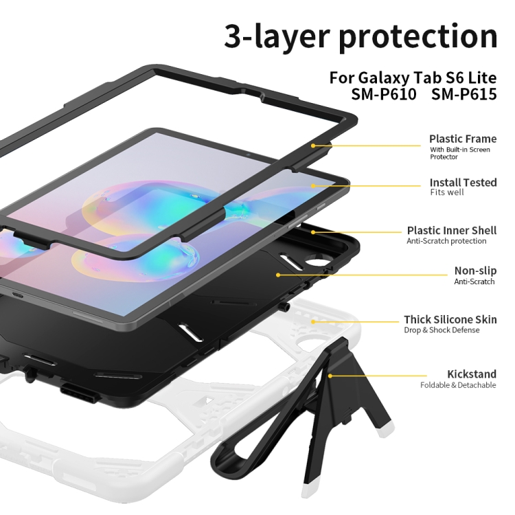 Case Samsung Galaxy Tab S6 Lite / Pre-Order * เคสกันกระแทกสีสันซิลิคอนเคสพีซีเคสพร้อมช่องใส่ปากกา *