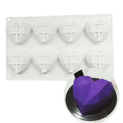 แม่พิมพ์ซิลิโคน เพชรหัวใจ 6.4*6.5*2 cm 45-50กรัม