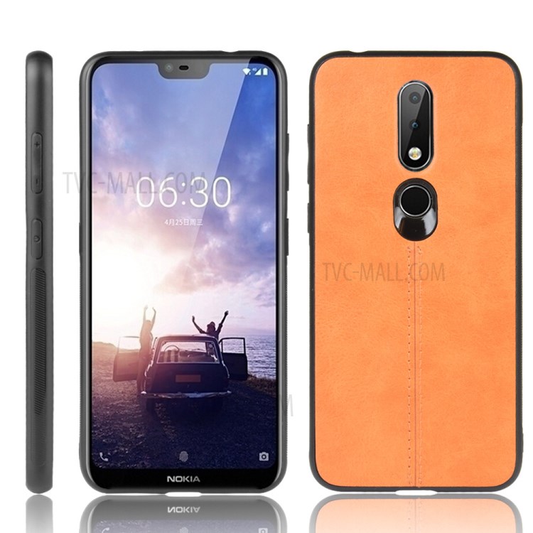 Case Nokia 6.1 Plus / Pre-order * เคส PC เคลือบหนัง PU + เคสโทรศัพท์มือถือ TPU วัสดุไฮบริด: ด้านหลังพีซี + กรอบ TPU *