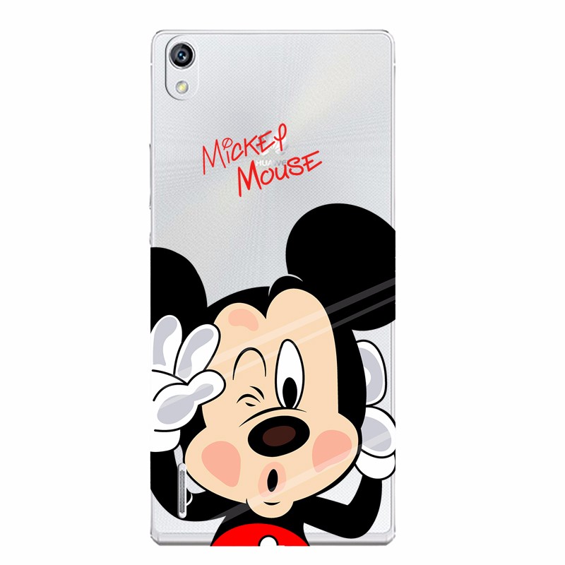 Case Huawei P7 / Pre-order * เคสซอฟท์ TPU ใส มิกกี้ มินนี่ หมีพูห์ ลายดอกไม้สวยๆ *