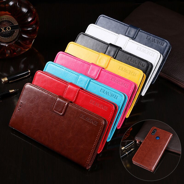 Case Realme 3 # Pre-Order * idewei Crazy Horse พื้นผิวแนวนอนซองหนังพลิกกับผู้ถือบัตรและสล็อตและกระเป๋าสตางค์ *