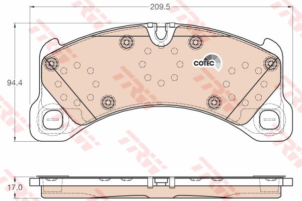 ผ้าดิสเบรคหน้า CAYENNE, MACAN รุ่นหน้าแคบ "BREMBO" / Front Brake Pads, 95835193930
