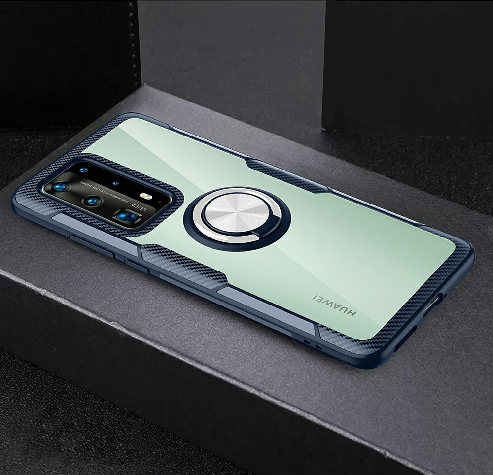 Case Huawei P40 Pro / Pre-order * เคสแหวนนิ้วขาเคส TPU + PC + เคสไฮบริดโลหะ [แผ่นโลหะแม่เหล็กในตัว] *