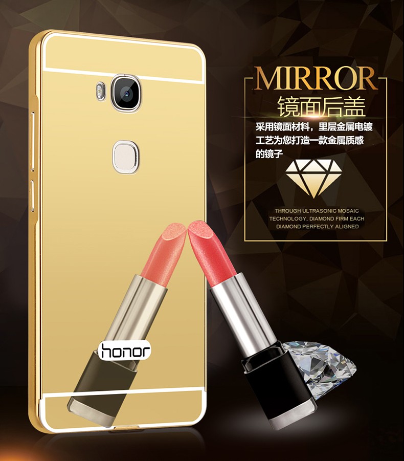 Case Huawei GR 5 / Pre-order * เคสโลหะ 2in1 กรอบเหมือนกระจก *