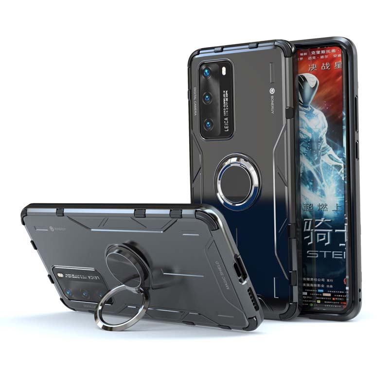 Case Huawei P40 Pro / Pre-order * เคสอลูมิเนียมโลหะหรูหราซิลิโคนปกคลุมกันกระแทกโทรศัพท์เกราะกลับปก + แหวน *