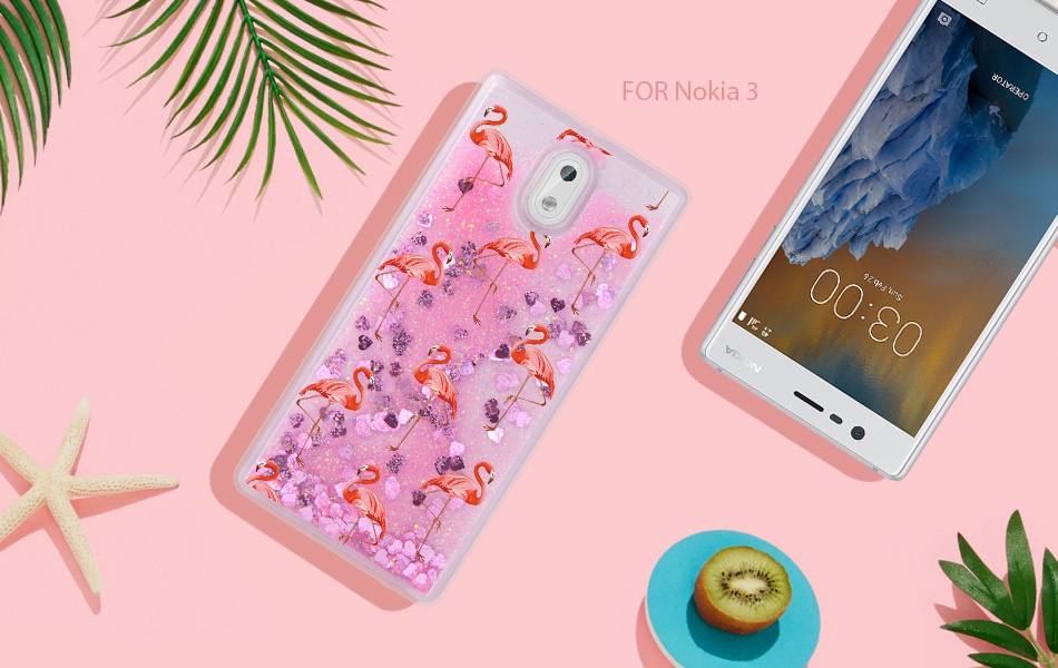 Case Nokia 3 / Pre-order * เคส ซอฟท์Silicon อัลตร้าบาง+ G Litterเหลวดาวตกทรายเลื่อมใส *