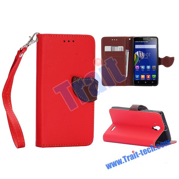 Case Lenovo A536 / Pre-order * เคสหนังผิวลิ้นจี่ ปิดด้วยรูปใบไม้ *