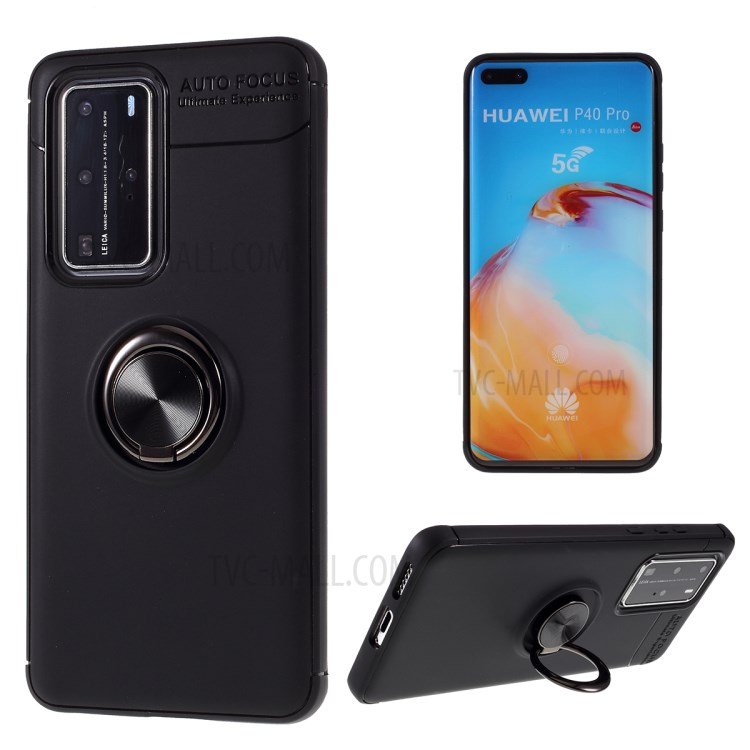 Case Huawei P40 Pro+ / Pre-order * LENUO แหวน+ขาตั้ง TPU ปกคลุม แผ่นโลหะแม่เหล็กในตัว *