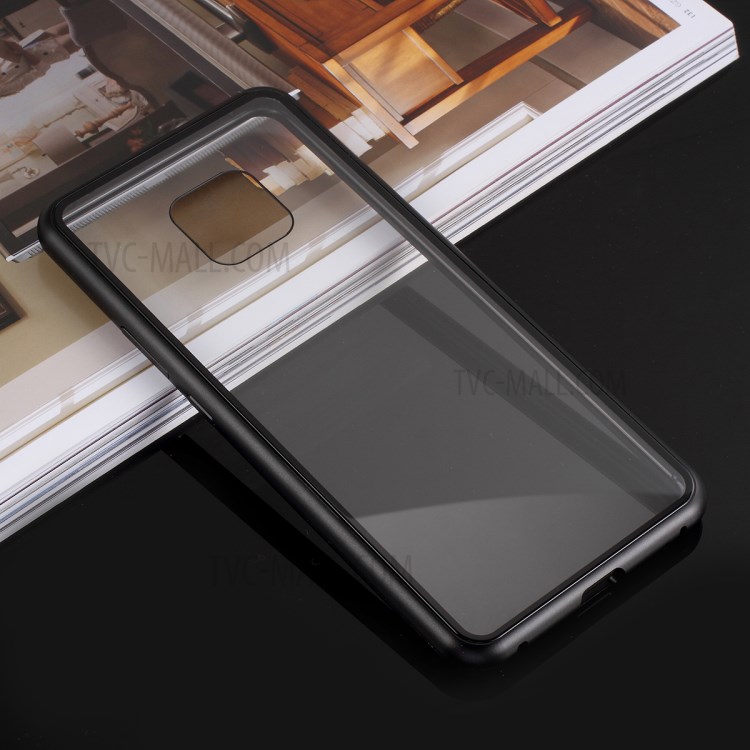 Case Huawei Mate 20 Pro / Pre-order * เคสถอดออกกรอบโลหะแม่เหล็ก + กระจกนิรภัยกลับปกคลุม - ดำ *