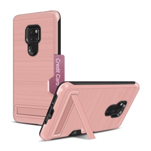 Case Huawei Mate 20 / Pre-order * เคสแปรงพลาสติก + TPU Mobile Cover [ขาตั้ง] พลาสติกไฮบริดและวัสดุ TPU ทนทาน *