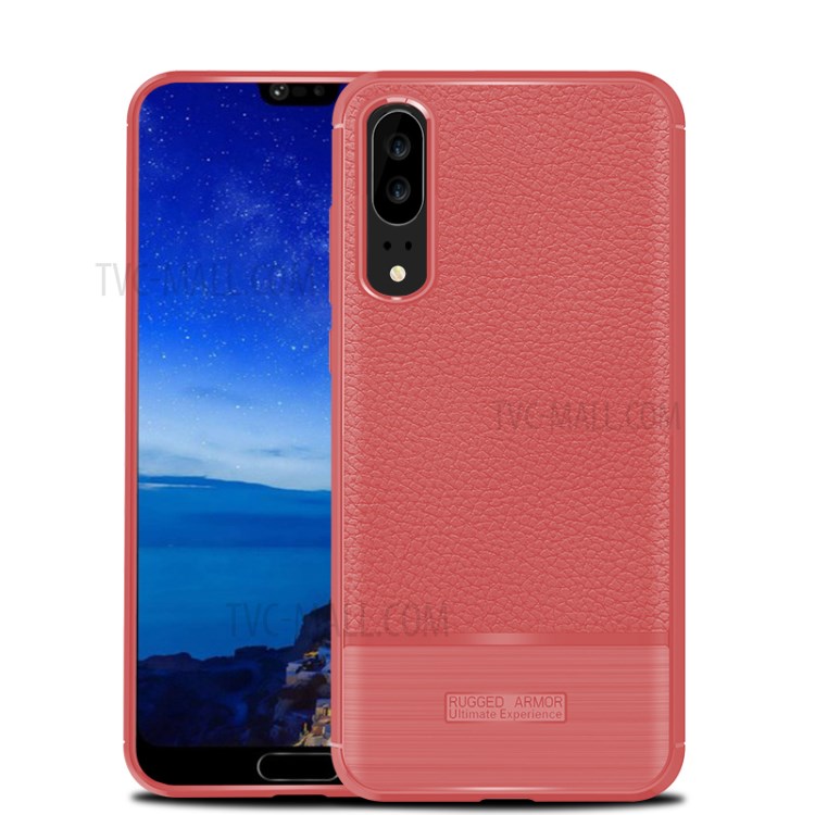 Case Huawei P20 / Pre-order * เคสผิวลิ้นจี่ + เนื้อและแปรง TPU *