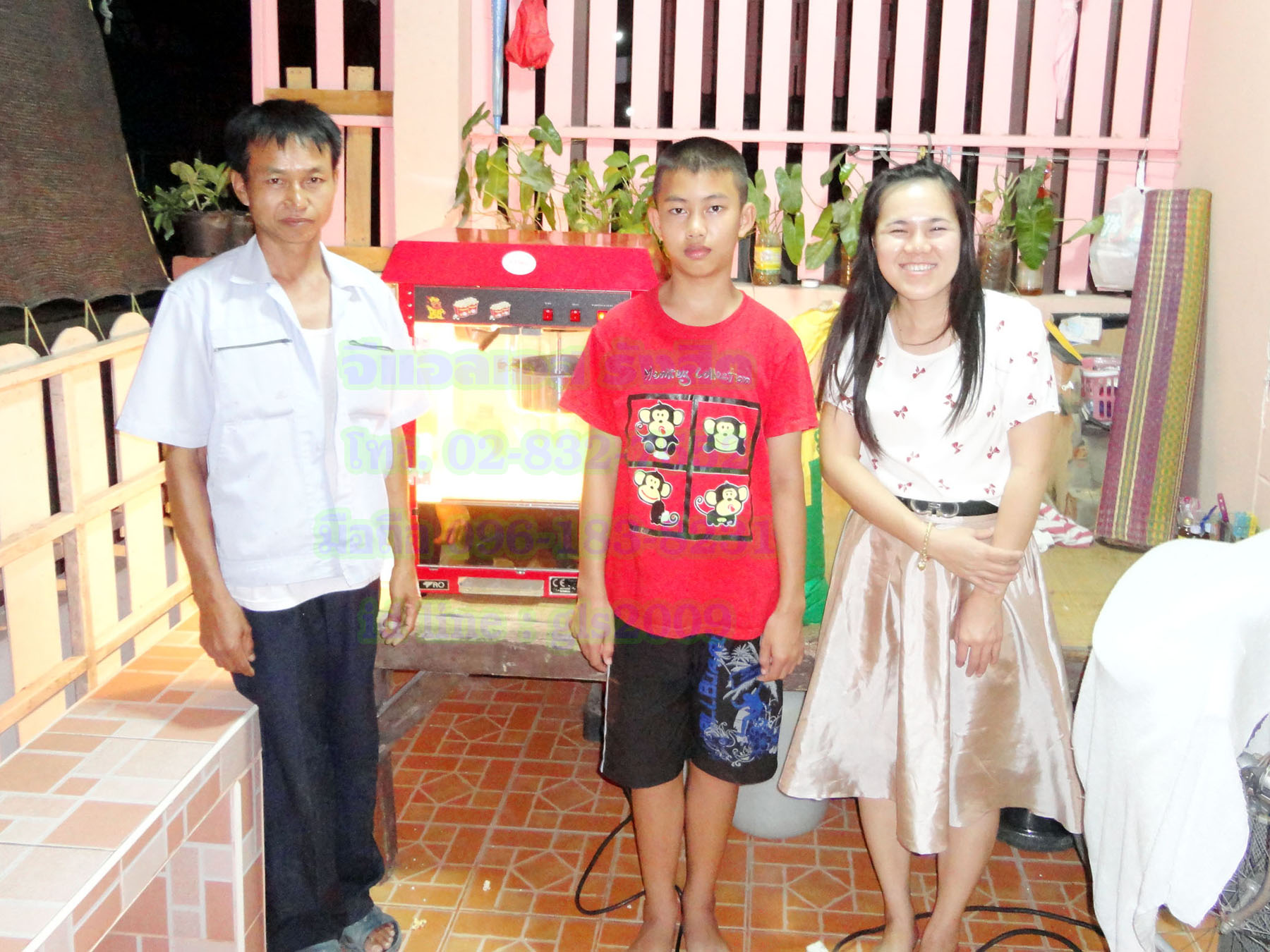 ตู้ป๊อบคอร์นไฟฟ้าสีแดงเกรดA