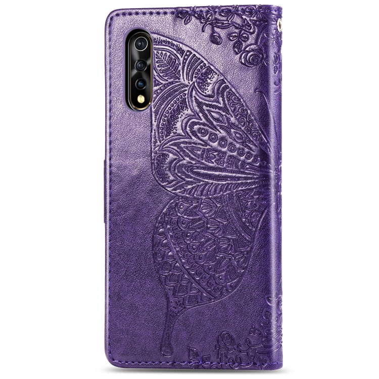 Case Vivo S1 / Pre-Order * ผีเสื้อรักดอกไม้ลายนูนแนวนอนพลิกซองหนังพร้อมตัวยึดและช่องเสียบการ์ดและกระเป๋าสตางค์และเชือกเส้นเล็ก *