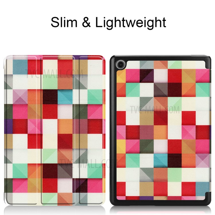 Case Huawei MediaPad M5 Lite 10' / Pre-order * รูปแบบการพิมพ์หนัง PU หน้า + PC หนัง 3 - พับ *