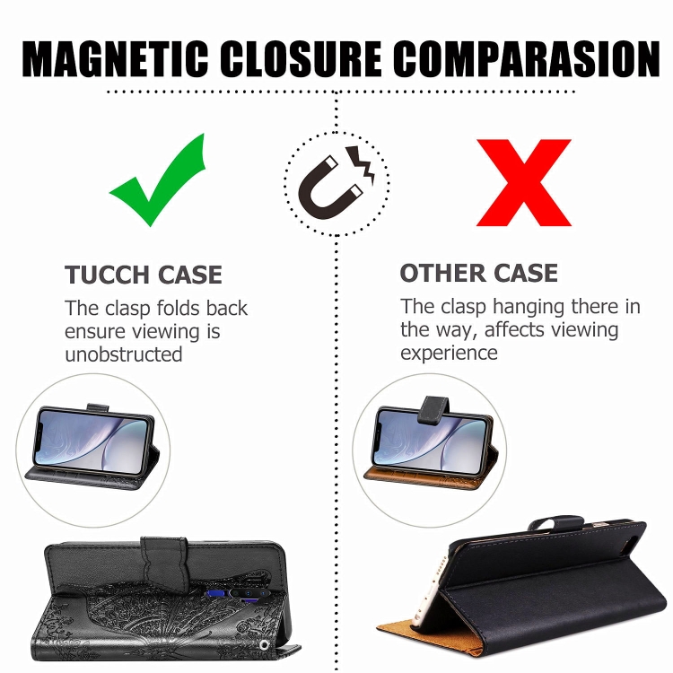 Case OPPO A9 (2020)/OPPO A5 (2020) / Pre-order * เคสผีเสื้อดอกไม้นูน แนวนอนหนังพร้อมขายึดเชือกเส้นเล็ก *