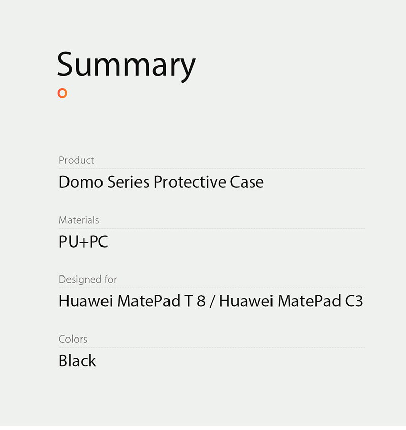 Case Huawei MatePad T8' / Pre-Order * DUX DUCIS นี้มีสไตล์ธุรกิจที่เรียบง่ายและโครงสร้างที่บางเฉียบ วัสดุหนัง PU *