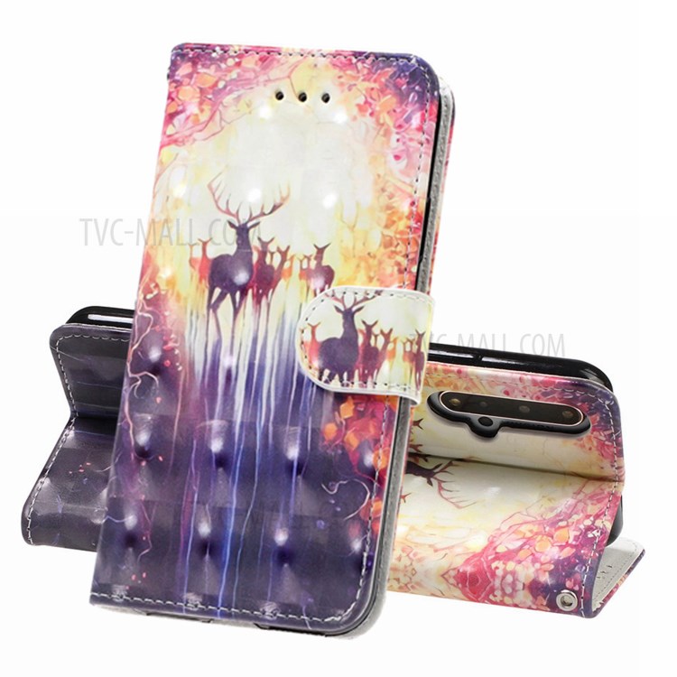 Case Huawei Nova 5T / Pre-order * เคสหนังกระเป๋าสตางค์ยืน การตกแต่งจุดไฟพิเศษปรับแต่งอุปกรณ์ *