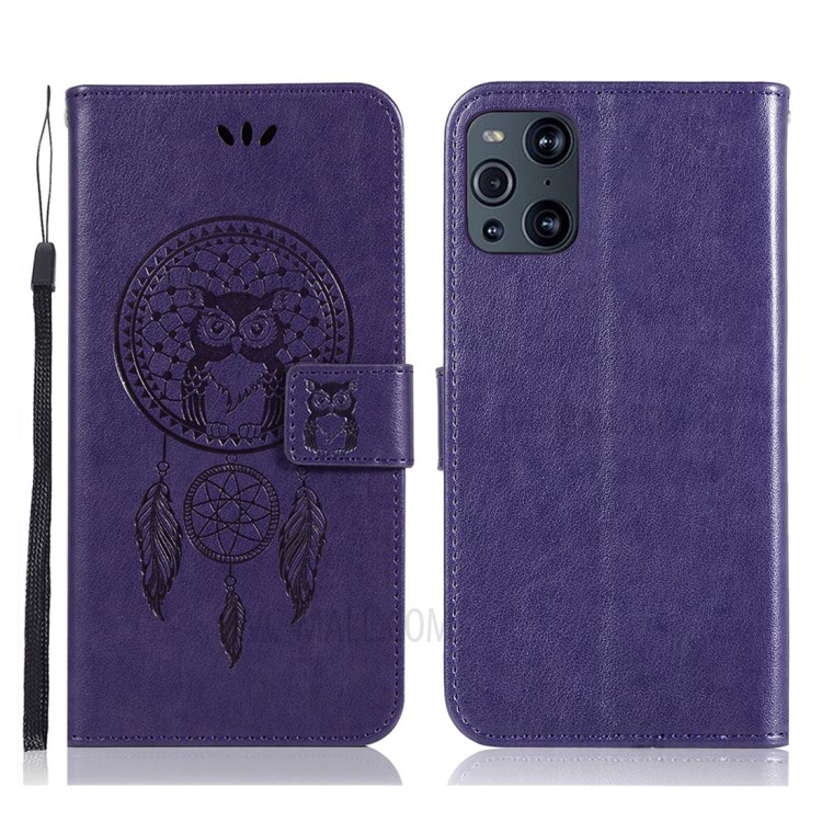 Case OPPO Find X3 / X3 Pro # Pre-Order * เคสกระเป๋าสตางค์หนังปั็มลายนกฮูก Dream Catcher ตราตรึงใจ *