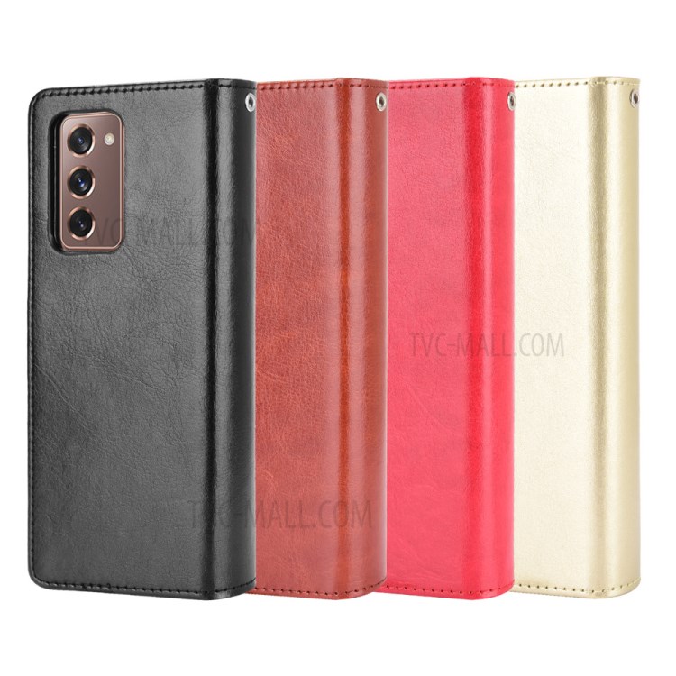 Case Galaxy Z Fold 2 5G / Pre-Order * เคสโทรศัพท์หนัง Crazy Horse Texture ซองหนัง ออกแบบให้มีช่องเสียบการ์ดหนึ่งช่อง *