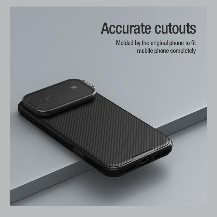 Case iPhone 17 Pro Max # Pre-order * เคสโทรศัพท์ NILLKIN แบบมีกระจกเงาสีดำ พร้อมพื้นผิว CD แบบใส (สีดำ)