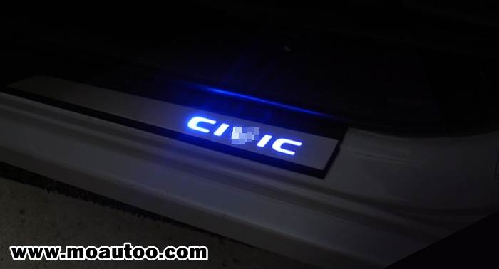 สคับเพลทชายบันได LED สีน้ำเงิน 4 ประตู CIVIC FC / FK 2016-2021