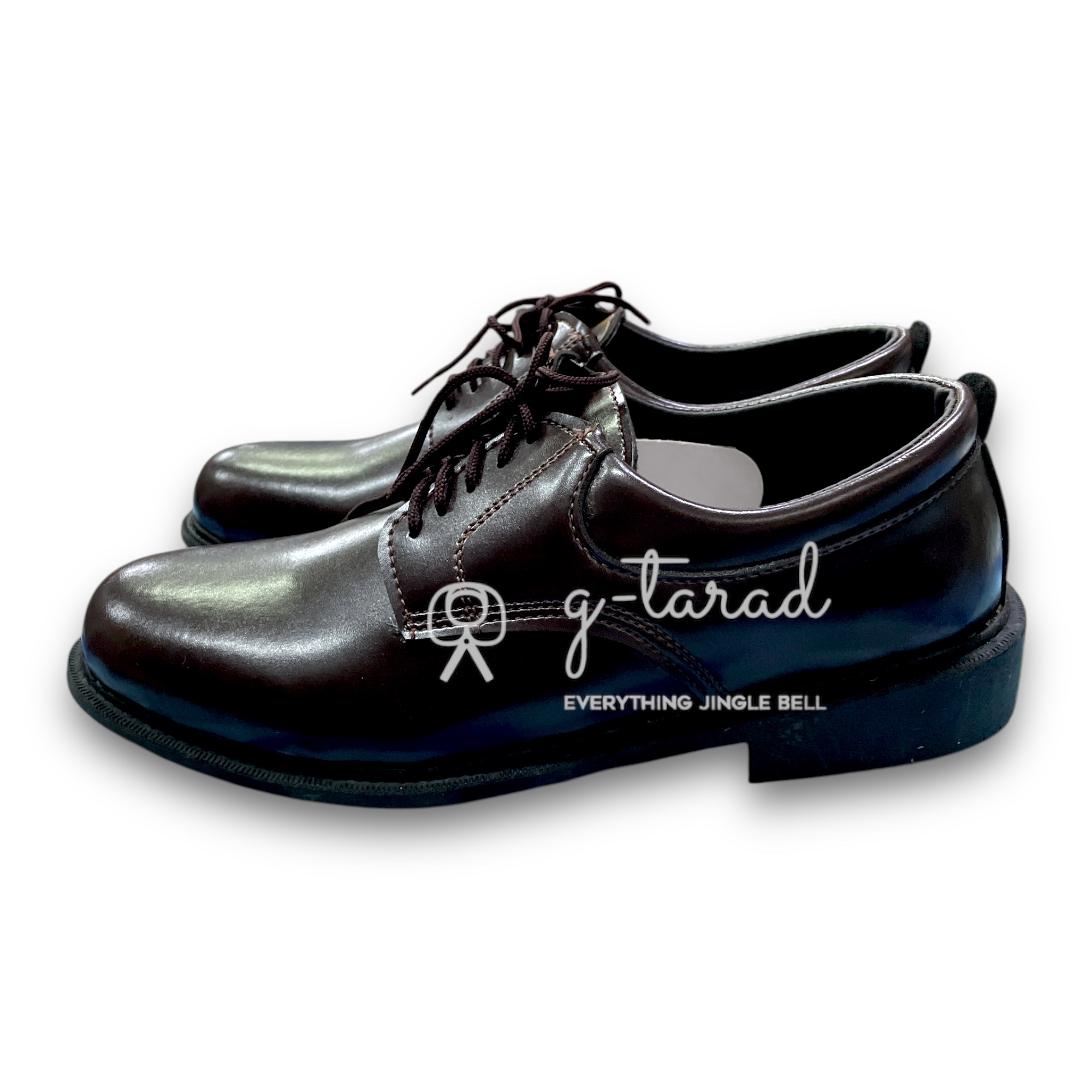 Sainte 16706 - รองเท้าหนังน้ำตาลชาย ผูกเชือก รองเท้าครูลูกเสือชาย (No.39-45)