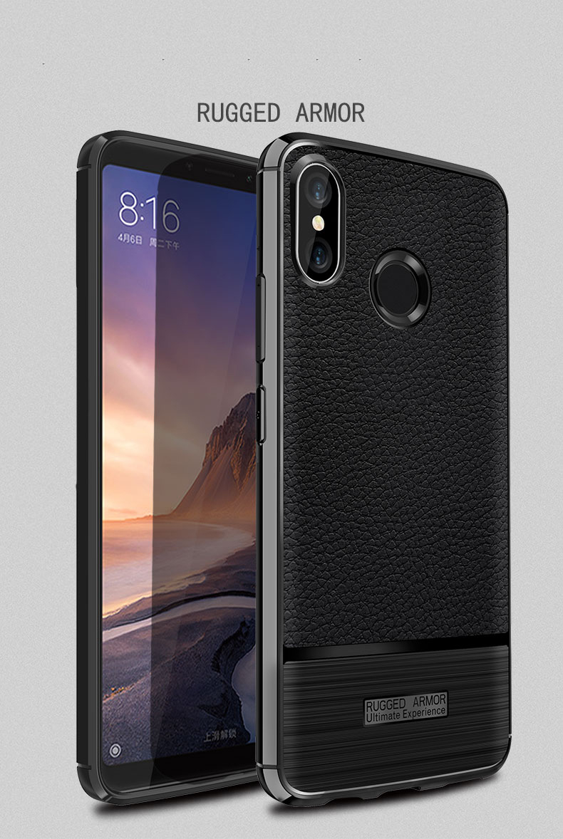 Case Xiaomi Mi Max 3 / Pre-Order * พื้นผิวลิ้นจี่และแปรงพื้นผิวป้องกันการลื่นและป้องกันลายนิ้วมือ *