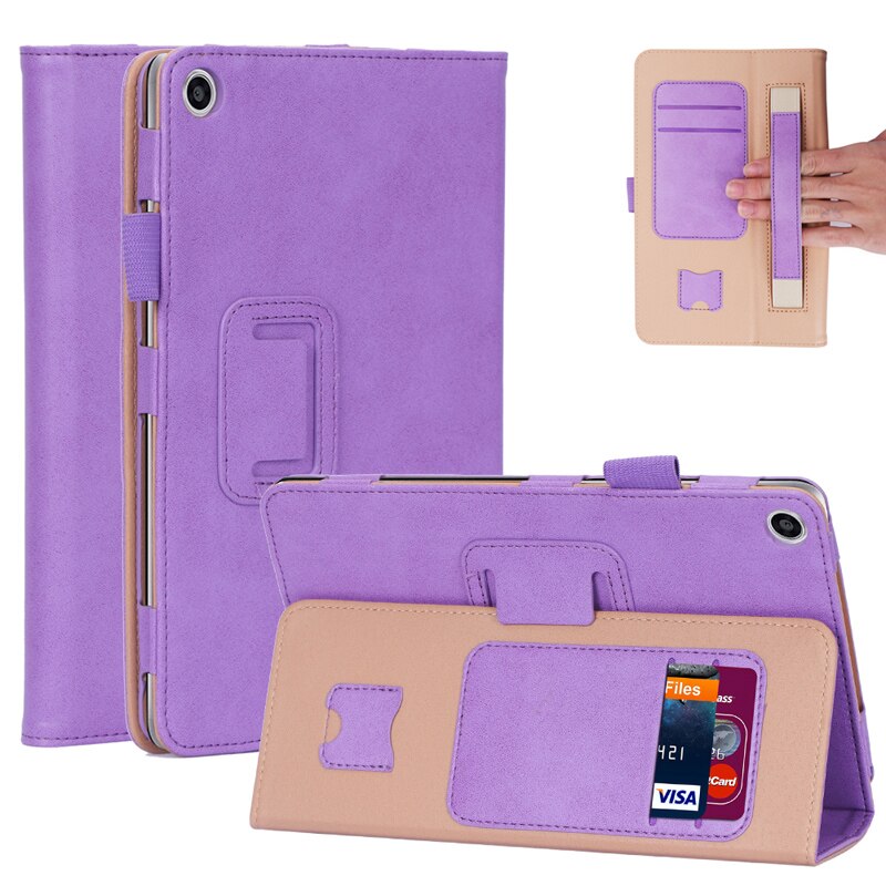 Case Huawei MediaPad M5 lite / Pre-Order * เคสหนัง PU Built-in สายคล้องมือยืดหยุ่นเพื่อให้ง่ายต่อการอ่านด้วยมือเดียว *