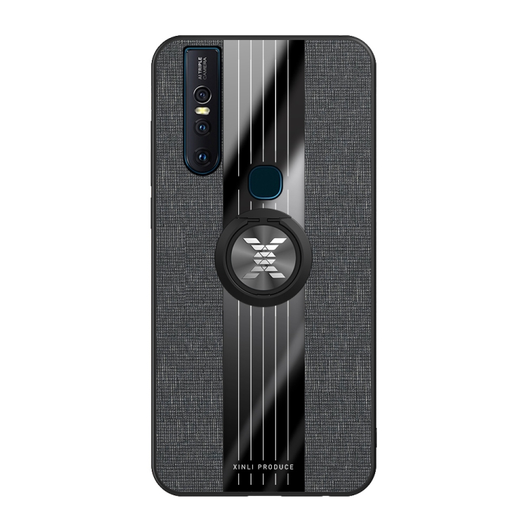 Case Vivo S1 / Pre-Order * XINLI เย็บผ้าเนื้อกันกระแทกเคส TPU + แหวน + ขาตั้ง *