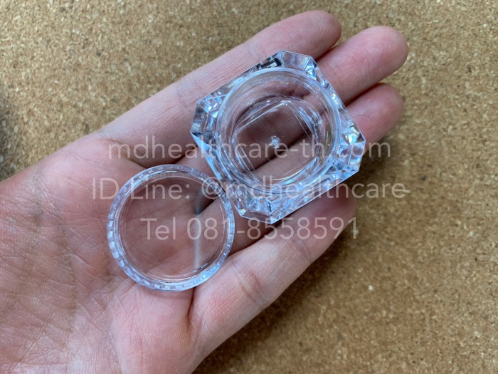 ตลับครีม 5กรัม ฐานทรงเพชร (10ชิ้น/ชิ้นละ3บาท) ฐานและฝาสีเดียวกัน