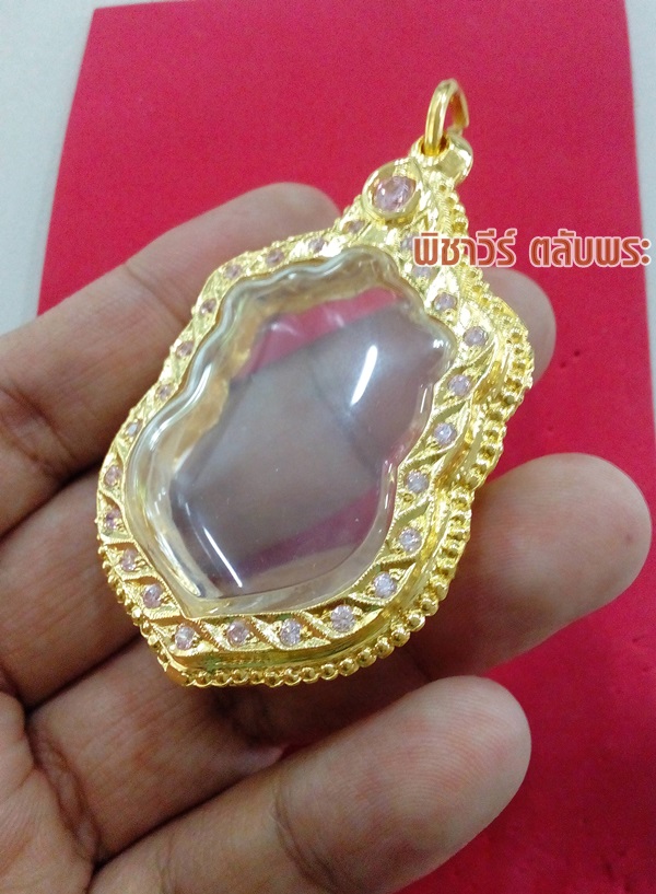 ตลับเงินใส่เหรียญเสมา 8 รอบ พลอยชุบไมครอน