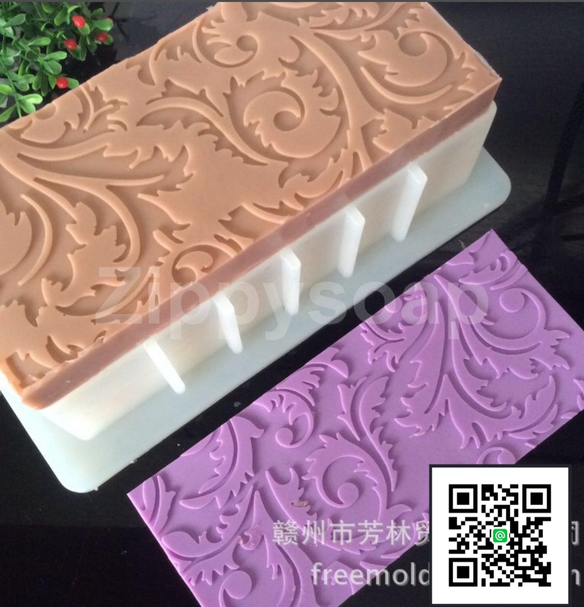 แผ่นซิลิโคนตกแต่งทำลายหน้าสบู่ 002964 เลือกแบบ