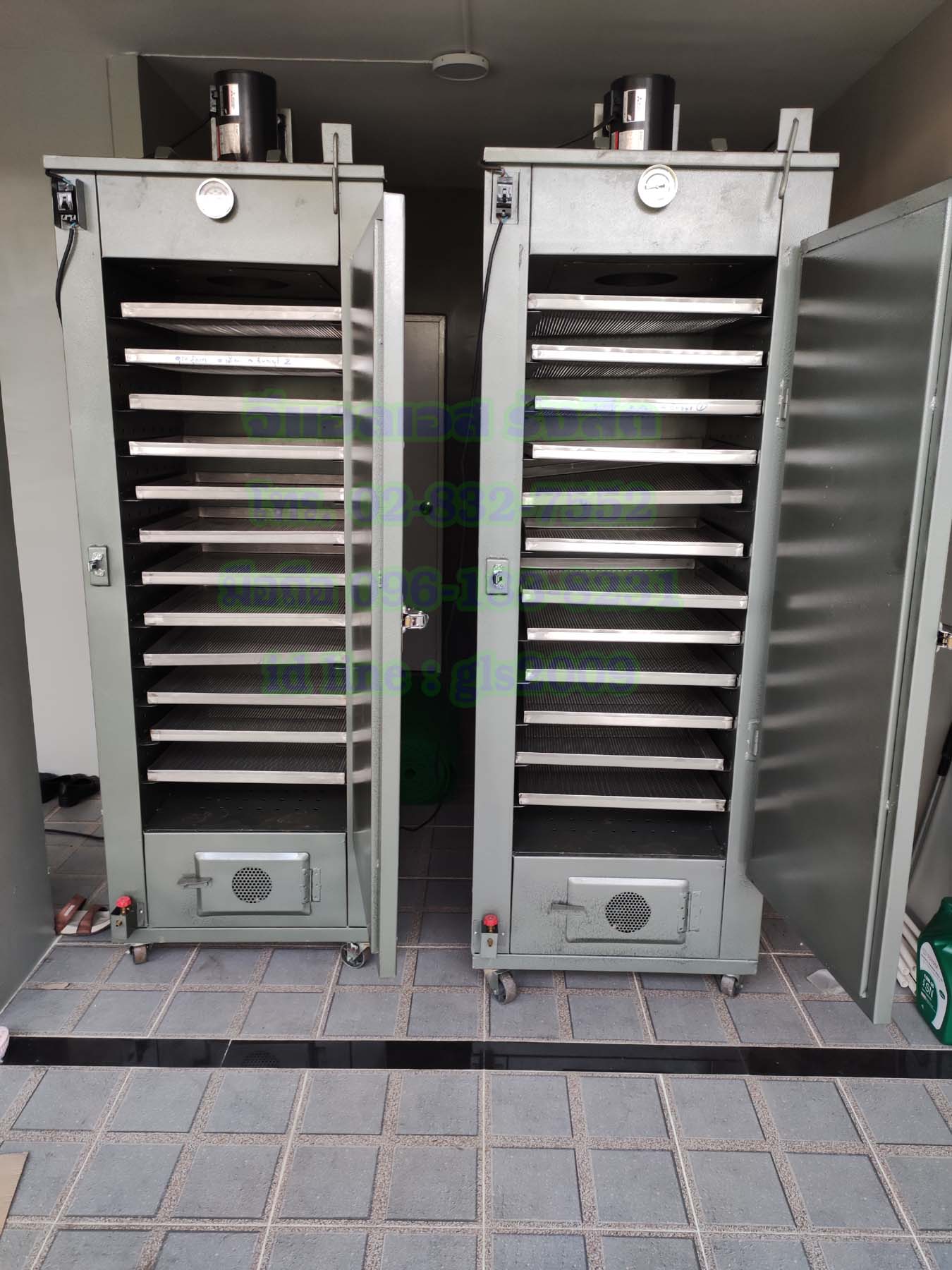 เครื่องอบแห้งผลไม้12ชั้นเหล็กแก๊ส+ไฟฟ้า