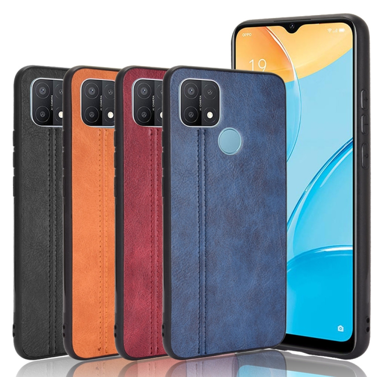 Case OPPO A15 / Pre-Order * เคสกันกระแทกเย็บลายวัวผิว PC + PU + TPU *