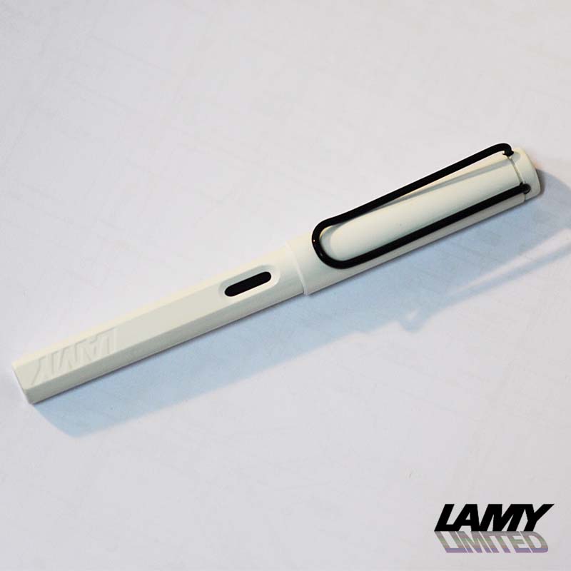 Lamy Safari Rollerball Pen Alpine White with black clip