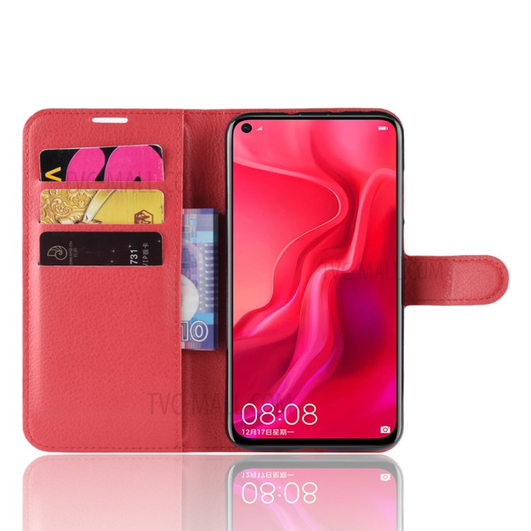 Case Huawei Nova 4 / Pre-Order * เคสผิวลิ้นจี่ ช่องเสียบการ์ด Wallet และช่องใส่เงินสด *