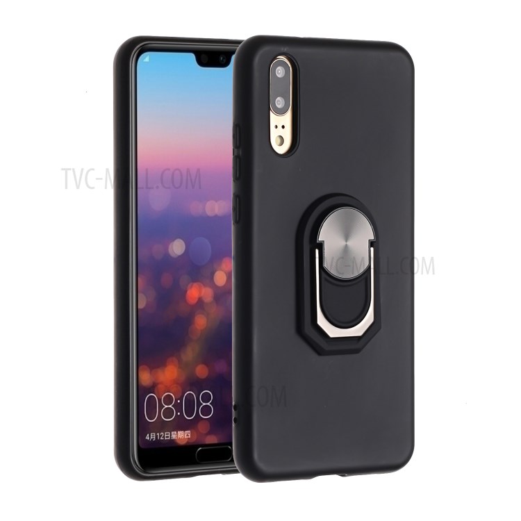 Case Huawei P20 / Pre-order * เคสโทรศัพท์ซิลิโคนแบบนิ่มพร้อมขาตั้ง แผ่นโลหะในตัวสามารถติดกับที่ยึดรถแบบแม่เหล็กได้ *