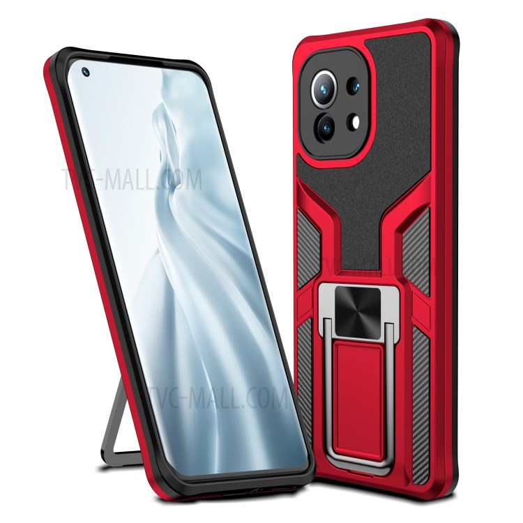 Case Xiaomi Mi 11 5G # Pre-Order * เคสคุณภาพ PC + TPU Hybrid Kickstand (แผ่นโลหะแม่เหล็กในตัว) *