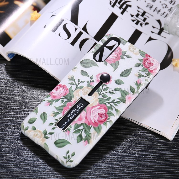 Case Huawei P20 Pro / Pre-order * เคสลายดอกไม้นูน TPU + PC ไฮบริด+ แหวนและขาตั้ง *