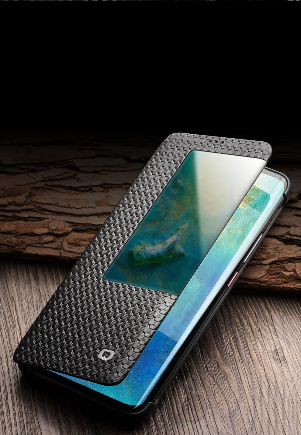 Case Huawei Mate 20 / Pre-order * QIALINO ลายตาราง หนังวัวแท้คุณภาพเยี่ยม รองรับฟังก์ชั่นสมาร์ทปลุก / นอนหลับ *